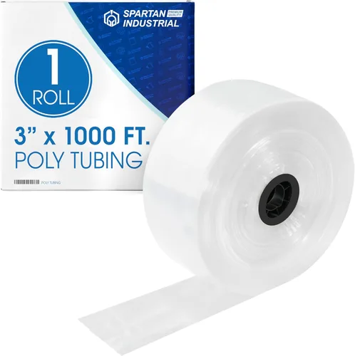 Miniatura 12 de Spartan Industrial Mini rollo de tubo plano de polietileno LDPE transparente de 6 pulgadas de ancho, 6 pulgadas de ancho x 1000 pies de largo, 2 mil