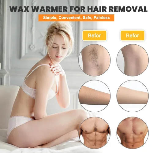 Miniatura 7 de Kit profesional de depilación, máquina calentadora de cera con olla doble, gran capacidad para sala de spa y uso doméstico, ollas antiadherentes