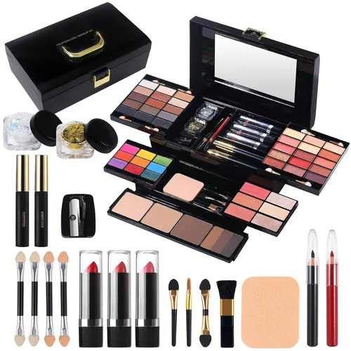 Miniatura 12 de Kit de maquillaje profesional de 177 colores para mujeres y niñas, kit completo de regalo con espejo, paleta de maquillaje todo en uno que incluye