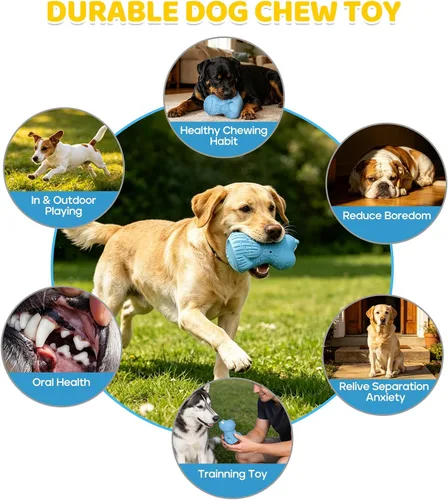 Miniatura 5 de petizer Juguete chirriante indestructible para perros masticadores agresivos, duradero, juguete de látex natural para perros pequeños, medianos