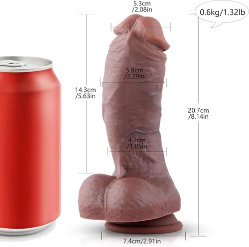 Miniatura 2 de Wildolo Consolador realista de silicona negra, consolador clásico salvaje de 8.14 pies de largo con potente succión y bola realista, juguete sexual
