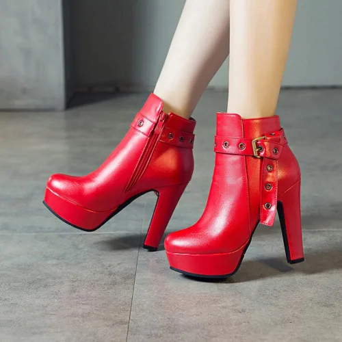 Miniatura 49 de Scaoruki Zapatos de otoño de moda para mujer, botines de tacón de bloque