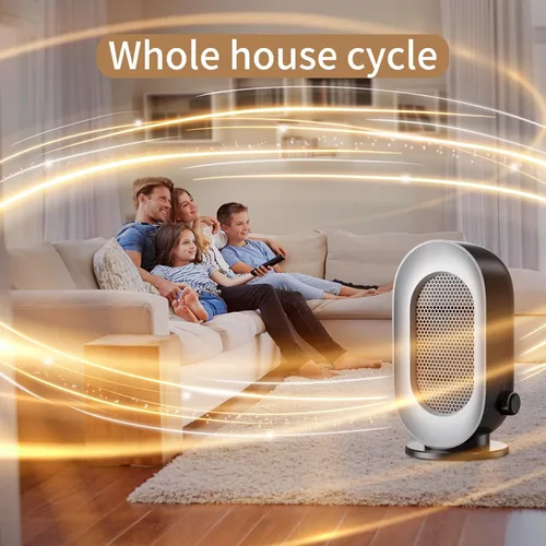 Miniatura 2 de Calentador de espacio portátil para uso en interiores, calentador eléctrico pequeño con 3 modos, calentamiento rápido, funcionamiento silencioso
