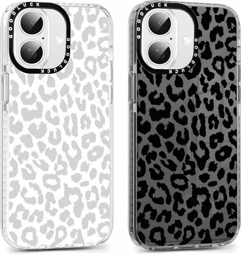 Miniatura 9 de Pack de 2 Fundas con Estampado de Guepardo para Apple iPhone 13 / iPhone 14 de 6.1 Pulgadas, Funda Transparente Linda Coquette con Patrones