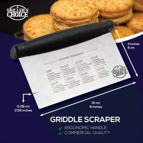 Miniatura 8 de Griller's Choice - Juego de espátulas para plancha de acero inoxidable, duradero, calidad comercial, apto para lavavajillas, ideal para Hibachi