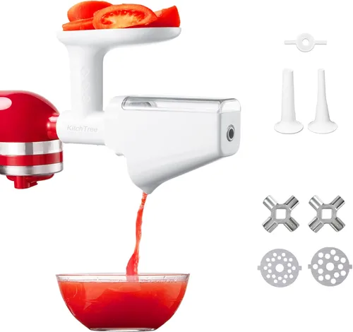 Miniatura 7 de KITCHTREE Accesorio para picadora de carne para batidoras de pie KitchenAid, incluye accesorio para molinillo de alimentos y accesorio de relleno