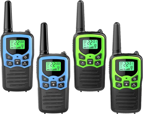 MOICO Walkie Talkies de largo alcance para adultos con 22 canales FRS, Walkie Talkie familiar con linterna LED, pantalla LCD VOX para senderismo,