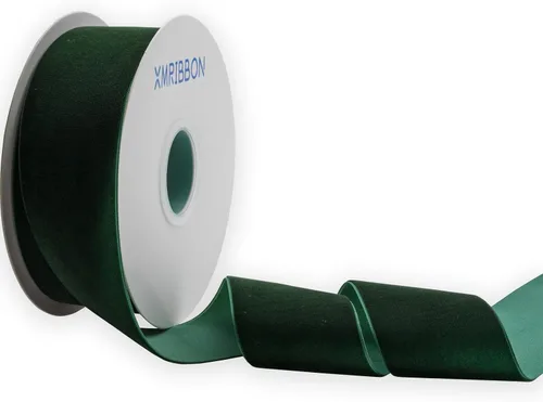 Miniatura 8 de Cinta de terciopelo azul polvoriento de una cara, carrete de 1 1/2 pulgadas por 10 yardas Azul empolvado