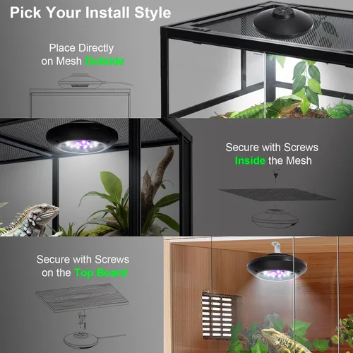 Miniatura 2 de Luz LED UVB para reptiles, lámpara UVA UVB de 8 W - Interruptor temporizador, brillo ajustable, zonas Ferguson 1-4, lámpara UVI de bajo consumo