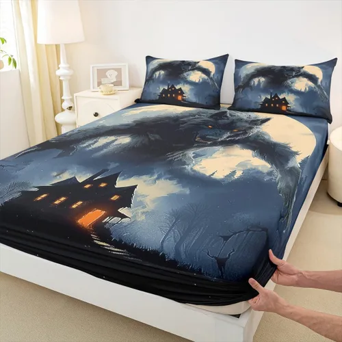 Miniatura 19 de Juego de sábanas bajeras para juegos tamaño individual, juego de ropa de cama con grafiti Lightning Strike para niños, adolescentes, decoración