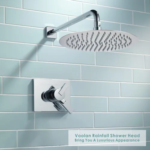 Miniatura 6 de Voolan Cabezal de Ducha de Lluvia, Cabezal de Ducha de Lluvia Grande de Alto Flujo Hecho Completamente de Acero Inoxidable Metálico, Cobertura Cromo