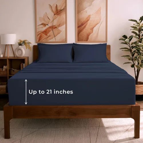 Miniatura 47 de Mellanni Juego de Sábanas Split King - Colección Icónica de 7 Piezas para Ropa de Cama, (Incluye 4 Fundas de Almohada), Bolsillo Profundo de 16 1394