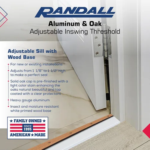 Miniatura 4 de Sill' de puerta ajustable de aluminio y roble de 3' (gris/molino)