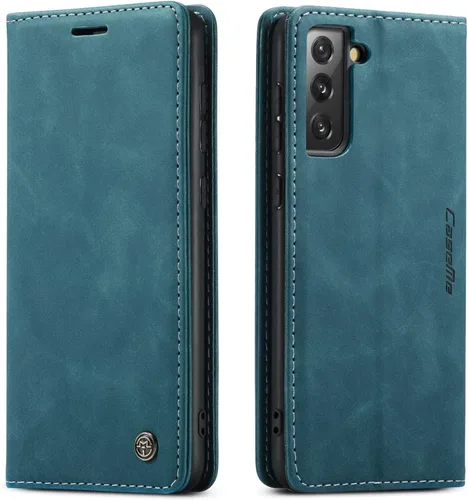 Miniatura 19 de Funda tipo cartera compatible con Samsung Galaxy S21 con tarjetero de bloqueo RFID, funda de piel con función atril para Samsung Galaxy S21 de 6.2