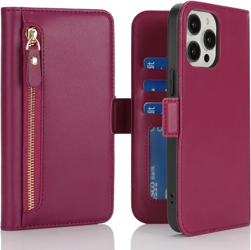 Miniatura 30 de Havaya Funda Cartera para iPhone 13 Pro Max e iPhone 12 Pro Max, Compatible con MagSafe 2 en 1, Desmontable Magnética con Portarjetas, Ranura