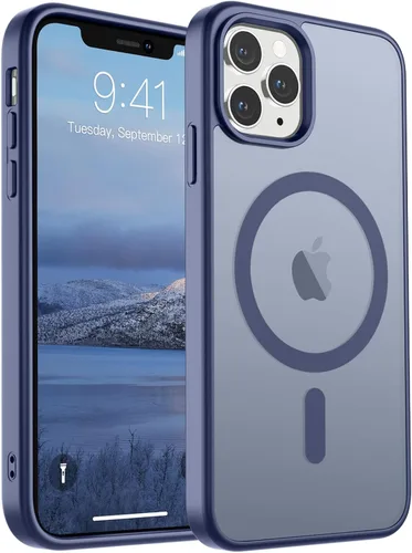 Miniatura 76 de SUPFINE Funda magnética para iPhone 11 Pro Max (compatible con MagSafe) (protección contra caídas de grado militar), delgada, translúcida mate, a