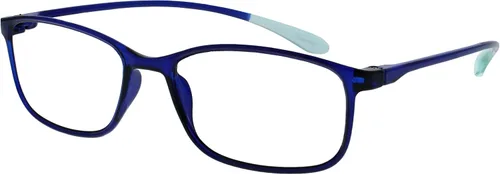 Miniatura 2 de OPULIZE ICE - Lentes de lectura para mujeres y hombres, marco rectangular resistente a los arañazos con bisagras de resorte, azul oscuro cristal