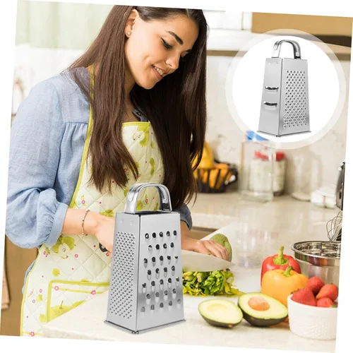 Miniatura 5 de Healeved Power Tools - Rallador profesional de caja de acero inoxidable, rallador de queso, triturador de verduras con 4 lados para queso, verduras