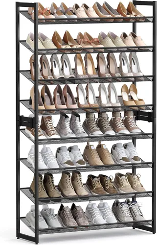 Miniatura 20 de SONGMICS ULMR03A organizador de zapatos con 3 estantes de metal apilables en dos posiciones (plano e inclinado) para armario, habitación o entrada