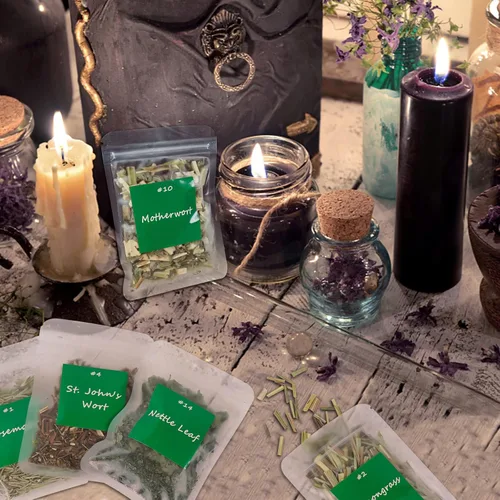 Miniatura 6 de Kit de hierbas de brujería para principiantes de bruja, paquete de 30 hierbas secas diferentes para rituales Wicca, paganos y wiccanos, suministros