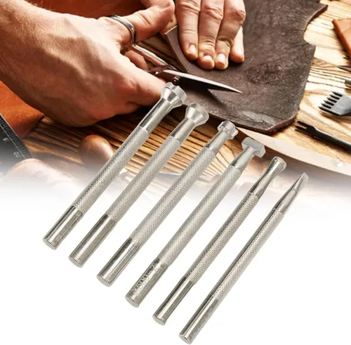 Miniatura 3 de 6 Pcs Leather Stamping Tools Set, Stainless Steel Leather Stamp Punch, Professional Leather Crafting Tools with Flat Bottom for Accurate Printing