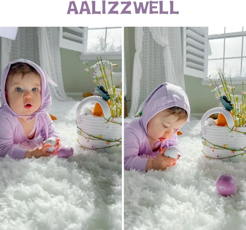 Miniatura 2 de Aalizzwell Mameluco de Pascua para bebés y niñas con sombrero de oreja de conejo