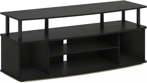 Miniatura 5 de Furinno Jaya - Mueble grande para centro de entretenimiento/TV de hasta 55 pulgadas, color ámbar pino/negro