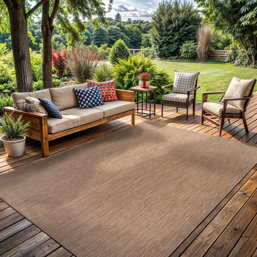 Miniatura 8 de Alfombra Lavable para Interiores y Exteriores 8x10 Resistente a la Intemperie Alfombras de Área Modernas de Yute Sólido para Porche Terraza Balcón