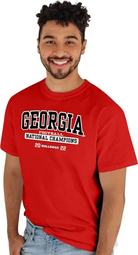 Miniatura 2 de Blue 84 Camiseta de los Georgia Bulldogs National Champs con licencia oficial de la NCAA 2022-2023, color rojo intenso