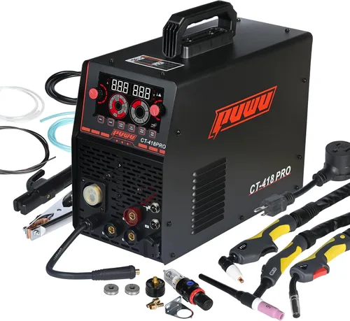 Miniatura 8 de Soldador de Corte por Plasma Combinado MIG con Gas/MIG Sin Gas/TIG con Elevación/Palo/CORTE 5 en 1 Máquina de Soldadura de Aluminio con Voltaje Dual