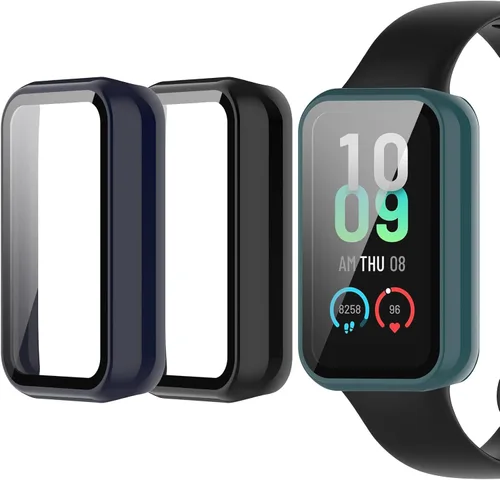 Miniatura 10 de Funda para reloj compatible con Amazfit Band 7, protector de pantalla de policarbonato duro, antiarañazos, a prueba de golpes, bisel protector