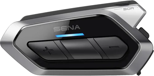 Sena 50R Audífonos de motocicleta Bluetooth de 3 botones con sistema de intercomunicador integrado de malla con sonido de Harman Kardon, micrófono y