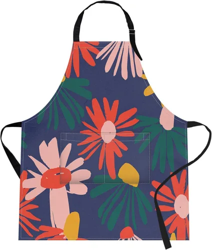 Miniatura 26 de Britimes Delantal de cocina para el hogar, cocina, horneado, jardinería, para mujeres y hombres, con bolsillos, beige, abstracto, textura