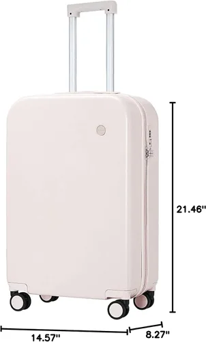 Miniatura 7 de Mixi - Maleta con ruedas giratorias, de policarbonato, rígida, con cubierta y cerradura TSA, estuche de viaje ligero, de 16, 20, 22, 24 y 28 pulg