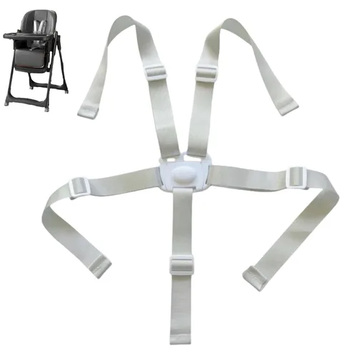 Miniatura 3 de Correas de repuesto para silla alta, correas universales de 5 puntos para silla alta, correa de seguridad ajustable y resistente (azul)