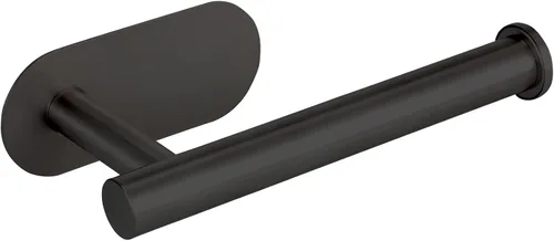 Soporte para papel higiénico autoadhesivo, sin taladrar para baño, baño, baño, soporte de pared, acero inoxidable (negro)