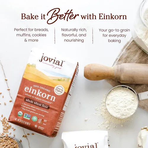 Miniatura 4 de Jovial Einkorn - Harina para hornear 100% orgánica Einkorn harina de trigo entero 100% grano entero Alto contenido en proteínas Sin OMG