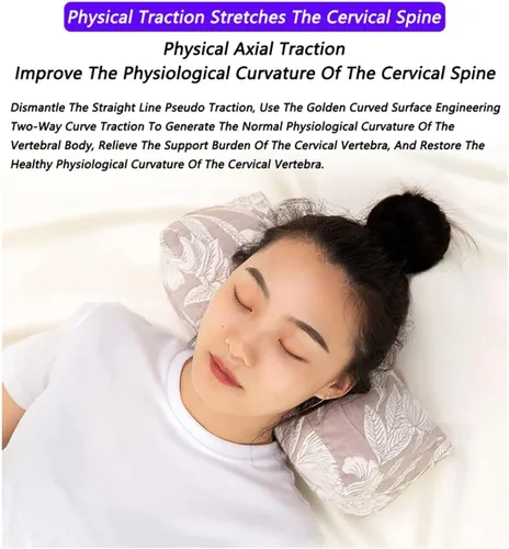 Miniatura 5 de Almohadas para el cuello y cervical, almohada de trigo sarraceno para el cuello cervical con relleno de cáscaras de alforfón, almohadas redondas de B