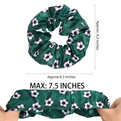Miniatura 2 de 12 PCS Soccer Hair Scrunchies Cheeleader Satin Scrunchies Soccer Hair Accessories for Girls, Women, Player Team