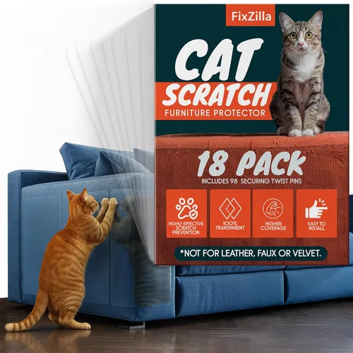 Miniatura 9 de Protector Anti Arañazos para Muebles de FixZilla, Juego de 8 Protectores para Sofá contra las Garras de los Gatos – Detergente Anti Arañazos