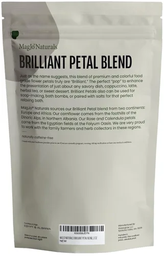 Miniatura 9 de MagJo Naturals Mezcla Brillante de Pétalos de Flores - Mezcla comestible de pétalos de caléndula, aciano azul y rosa, todos naturales, de grado
