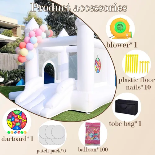 Miniatura 3 de Castillo inflable con soplador, castillo hinchable para interiores y exteriores con hoyo de bolas, adecuado para fiestas familiares, fiestas