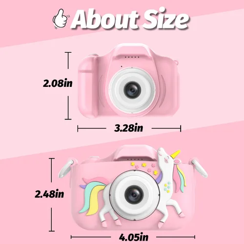 Miniatura 2 de Goopow Juguetes de Cámara para Niños de 3-8 Años Niñas Niños, Videocámara Digital para Niños con Cubierta Suave de Dibujos Animados, Mejor Regalo