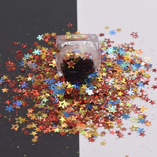 Miniatura 11 de Caja y juego de 12 colores – Árbol de copo de nieve de Navidad Serie de mezclas gruesas con purpurina – Festival Rave Beauty Maquillaje de cara
