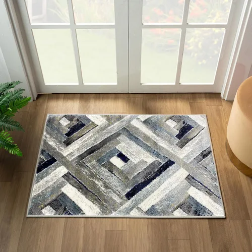 Miniatura 10 de LUXE WEAVERS Alfombra abstracta moderna de madera geométrica azul 2x3