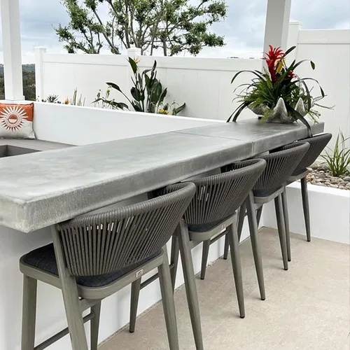 Miniatura 22 de PURPLE LEAF Juego de 2 taburetes de bar de altura de mostrador de aluminio moderno de mimbre de ratán con respaldo y cojín para cocina, césped, Gris
