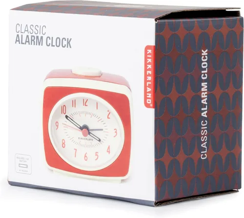 Miniatura 3 de Kikkerland Pequeño reloj despertador analógico retro clásico estilo vintage, movimiento de cuarzo, agujas que brillan en la oscuridad