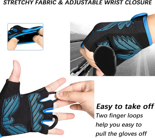 Miniatura 5 de MOREOK Cycling Gloves Bike Gloves for MenWomen-5MM Gel Pad Half Finger Bicycle Biking Gloves for CyclingWeight LiftingGymMotorcycleRowingOutdoor