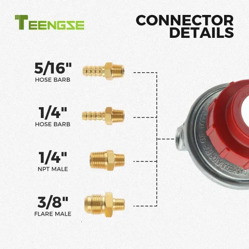 Miniatura 5 de Válvula reguladora de propano POL 0-20PSI, válvula de servicio de tanque POL LP ajustable de alta presión, NPT de 1/4 pulgadas y conexión macho