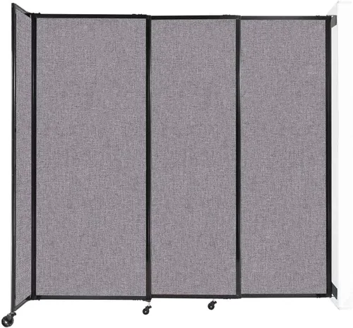 Miniatura 103 de Divisor de habitación de pared recta deslizante montado en la pared Anchos ajustables Ruedas de bloqueo Separador de habitación Paneles